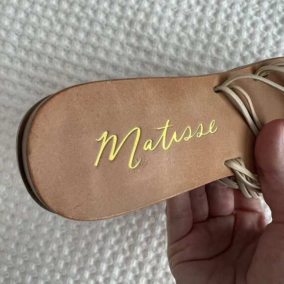 Matisse Tate Leather Strappy Sandal In Ivory Size 8 Casual Summer Beach Preppy - Picture 6 of 6